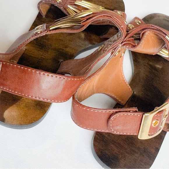 Chinese Laundry brown/ gold strappy flat sandal ❤️ size 7 - Picture 6 of 7